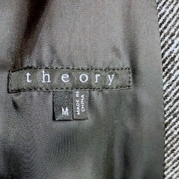 THEORY Mens Herringbone Wool-Blend 3/4 Length Topcoat EUC/sz M - Picture 15 of 16